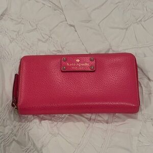 Kate Spade Neon Pink Leather Wallet